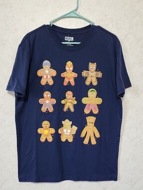 Marvel Gingerbread Heroes Graphic Short Sleeve Tee Thor Hulk Wonder Woman Unisex